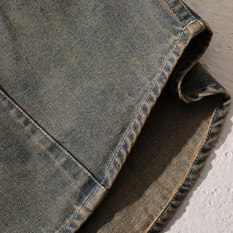 Gambler Embroidered Washed Denim Western Cowboy Shirt - image 9