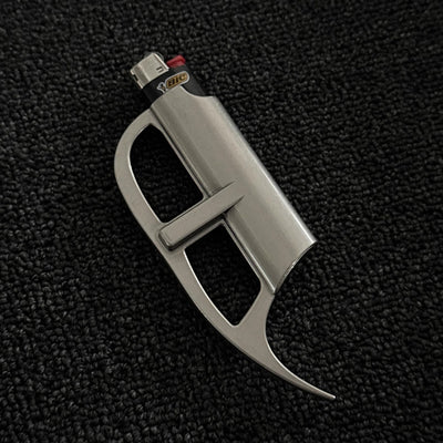 Vintage Punk Matte Alloy Keychain Lighter Case - image 2