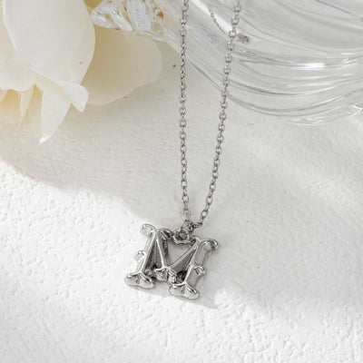 FREE Today: Elegant Golden & Sliver Letter Pendant Women's Necklace - Silver - M - image 40