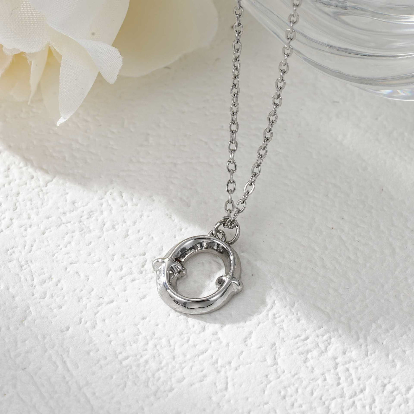 FREE Today: Elegant Golden & Sliver Letter Pendant Women's Necklace - Silver - O - image 42