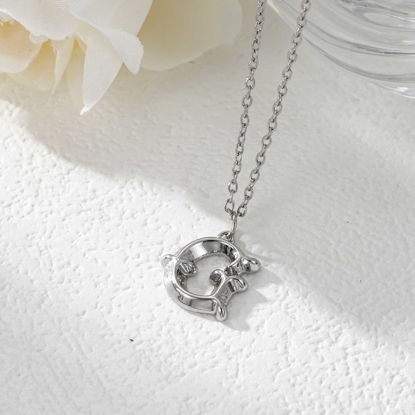 Elegant Golden & Sliver Letter Pendant Women's Necklace - Silver - G - image 34