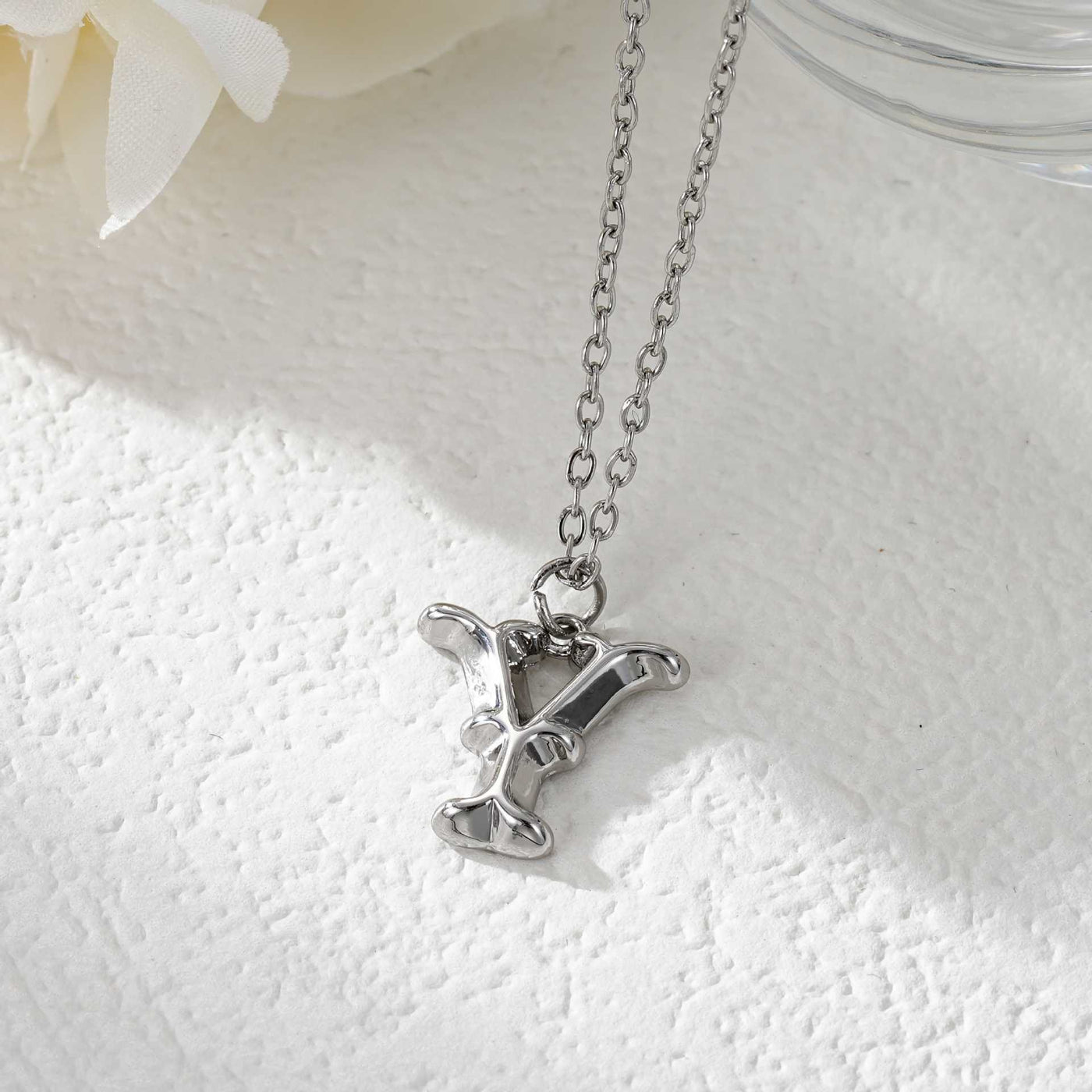 FREE Today: Elegant Golden & Sliver Letter Pendant Women's Necklace - Silver - Y - image 52