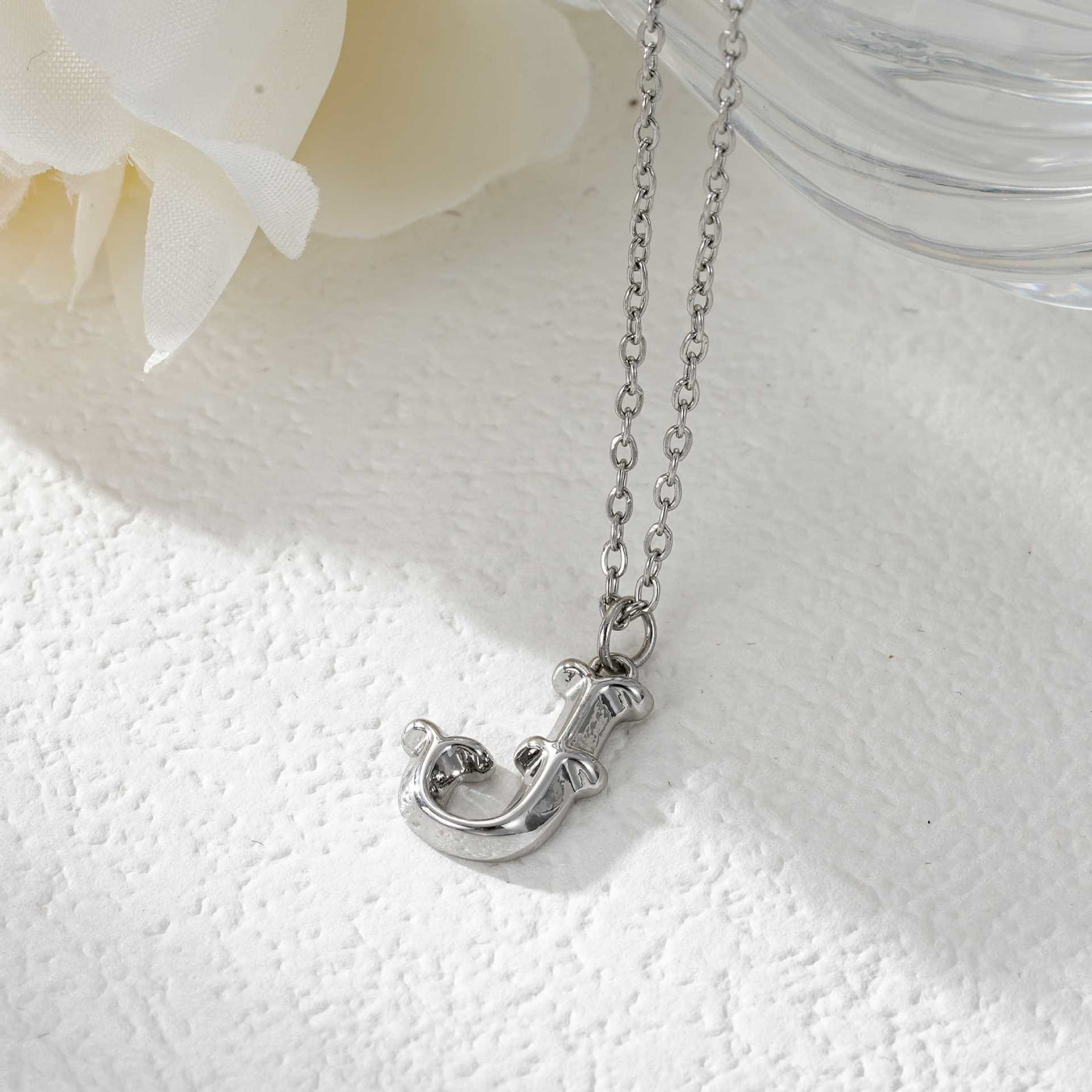 FREE Today: Elegant Golden & Sliver Letter Pendant Women's Necklace - Silver - J - image 37