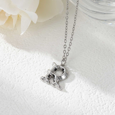 Elegant Golden & Sliver Letter Pendant Women's Necklace - Silver - R - image 45