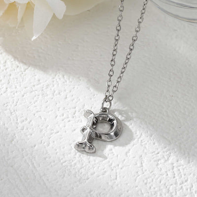 FREE Today: Elegant Golden & Sliver Letter Pendant Women's Necklace - Silver - P - image 43