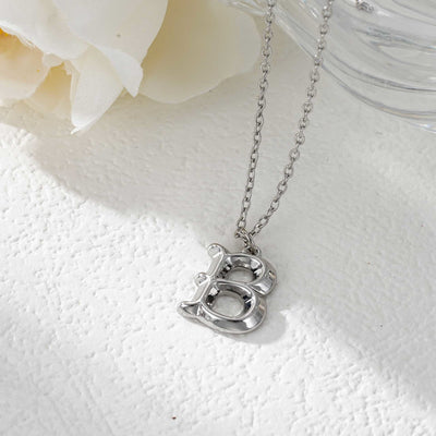 FREE Today: Elegant Golden & Sliver Letter Pendant Women's Necklace - Silver - B - image 29