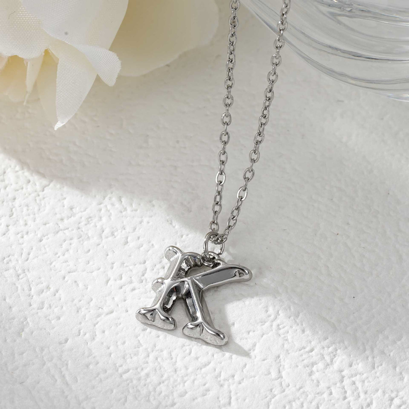 FREE Today: Elegant Golden & Sliver Letter Pendant Women's Necklace - Silver - K - image 38