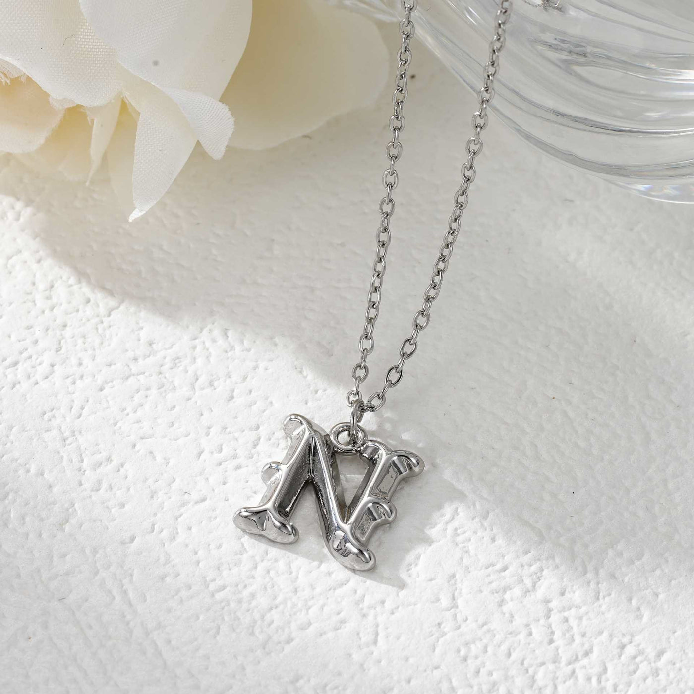 FREE Today: Elegant Golden & Sliver Letter Pendant Women's Necklace - Silver - N - image 41