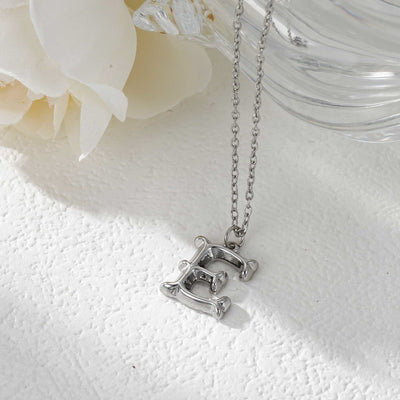 FREE Today: Elegant Golden & Sliver Letter Pendant Women's Necklace - Silver - E - image 32