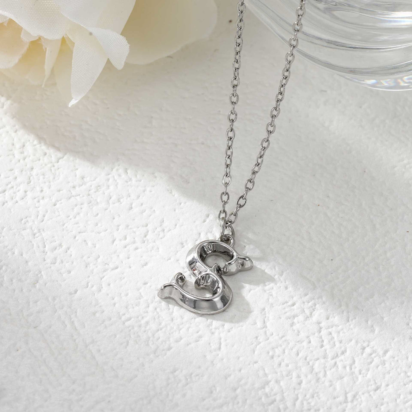 FREE Today: Elegant Golden & Sliver Letter Pendant Women's Necklace - Silver - S - image 46