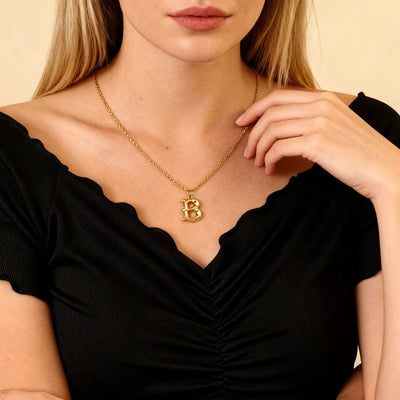 FREE Today: Elegant Golden & Sliver Letter Pendant Women's Necklace - image 0