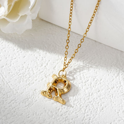 FREE Today: Elegant Golden & Sliver Letter Pendant Women's Necklace - Golden - R - image 19