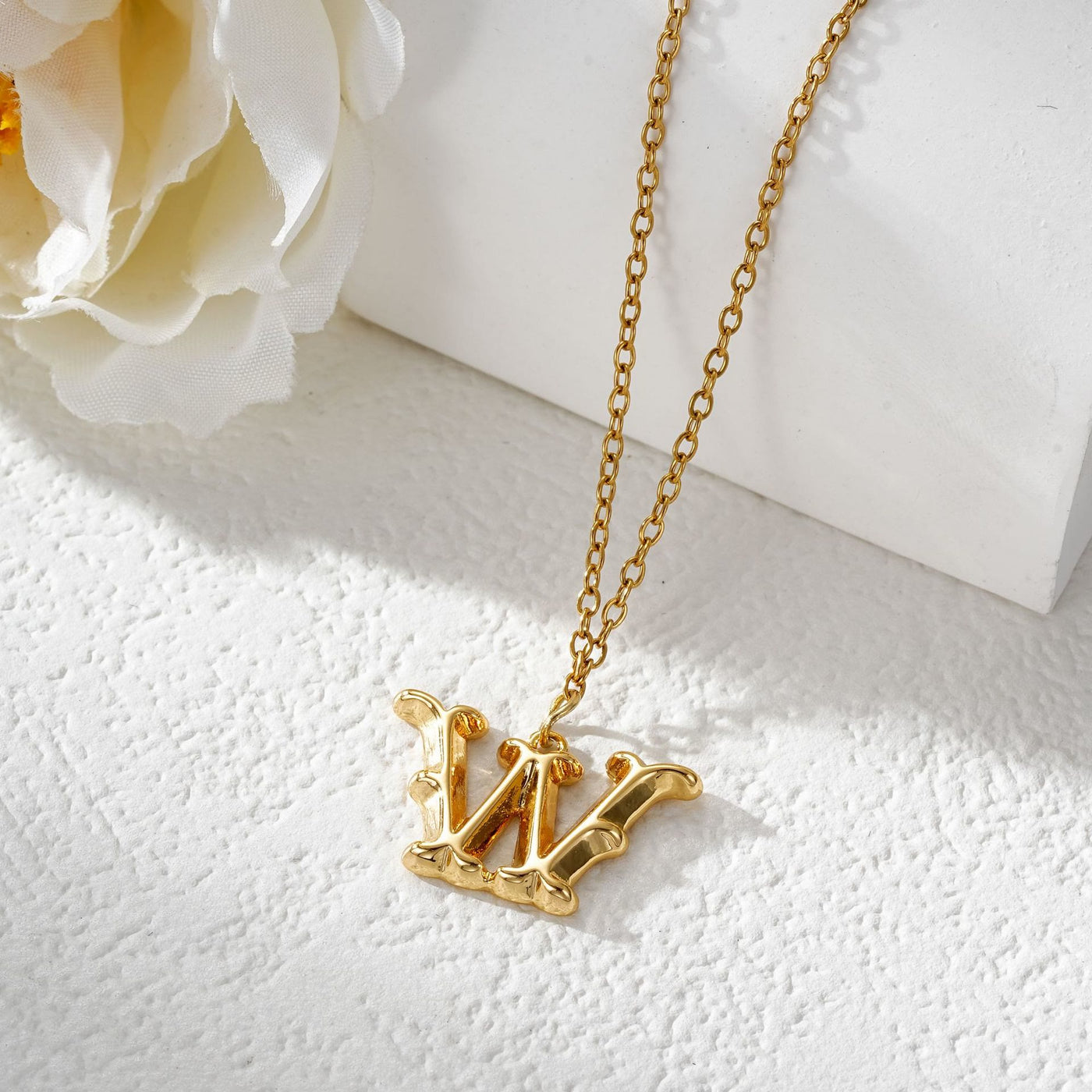 FREE Today: Elegant Golden & Sliver Letter Pendant Women's Necklace - Golden - W - image 24