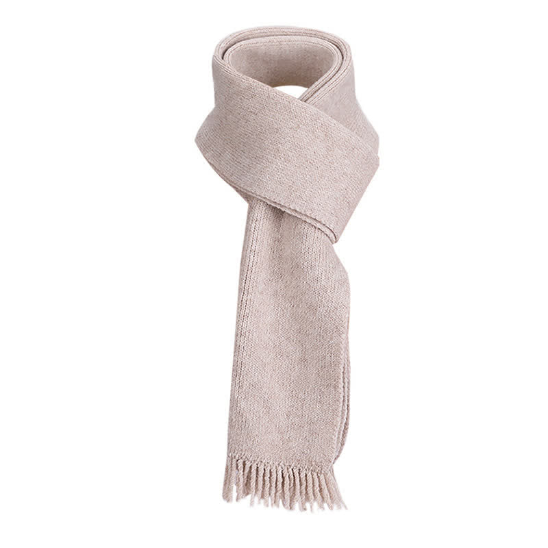 3Pcs Solid Color Knitted Beanie Hat Scarf Gloves Set - image 5