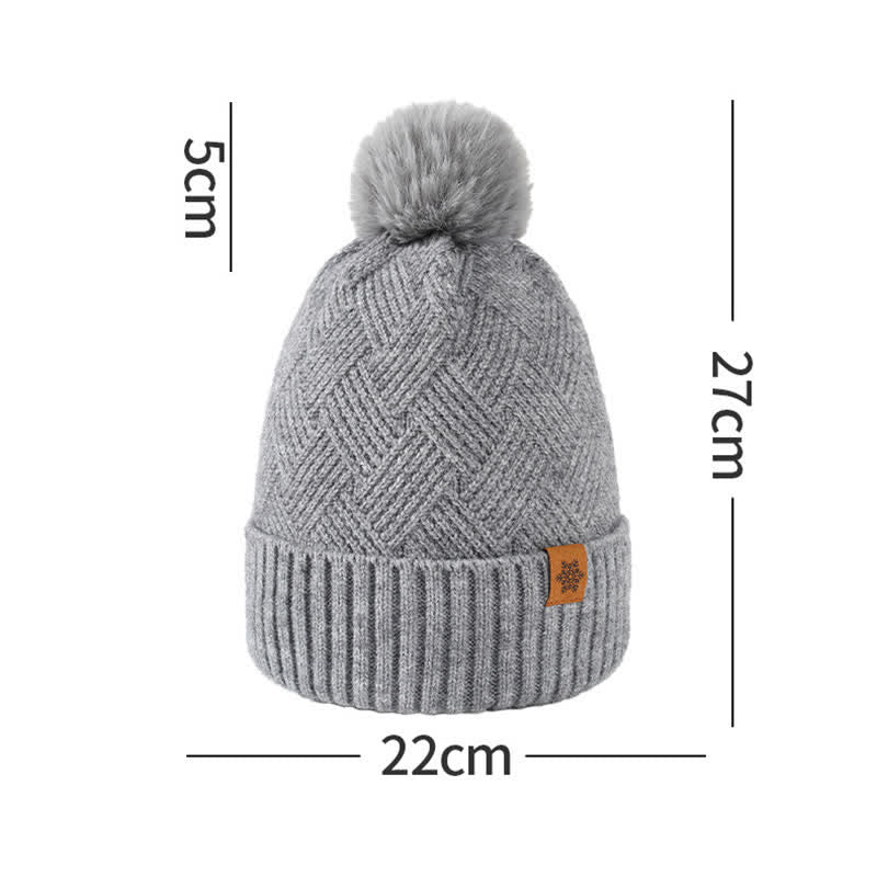 3Pcs Weaving Pattern Hat Neck Gaiter Gloves Set - image 5