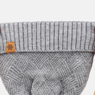 3Pcs Weaving Pattern Hat Neck Gaiter Gloves Set - image 3