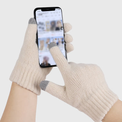 3Pcs Minimalist Style Hat Neck Gaiter Gloves Set - image 6