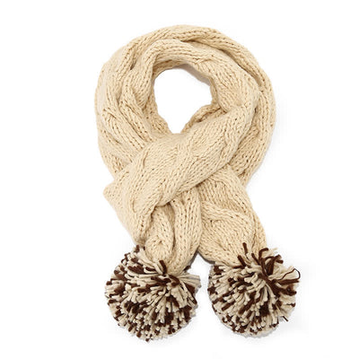 3Pcs Twist Design Hat Scarf Gloves Set With Pom Pom - image 10