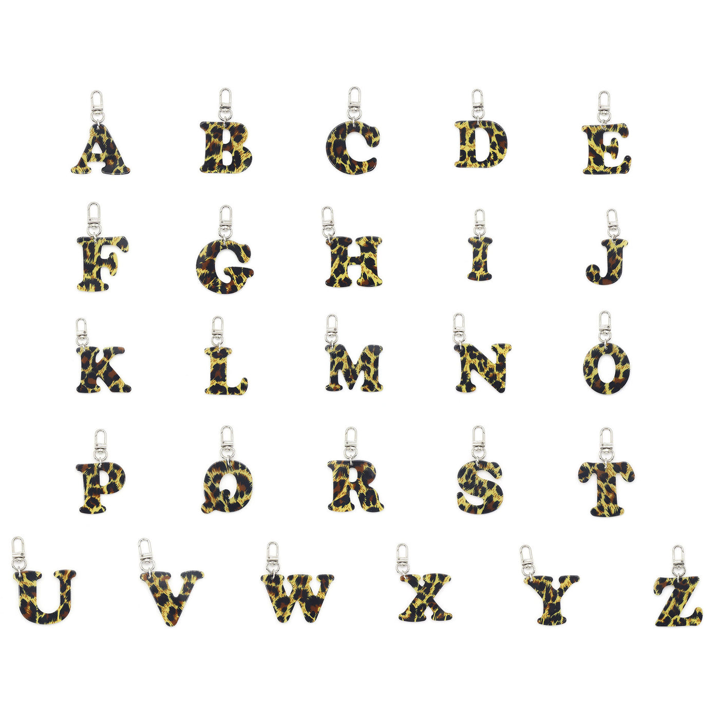 Leopard Print Letter & Cowboy Hat Pendant Keychain - image 8