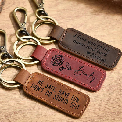 Cutsom Engraved Personalized Gift Leather Keychain - image 7
