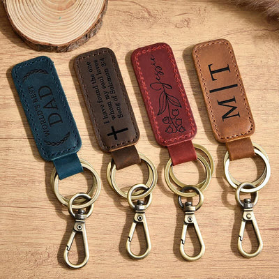 Cutsom Engraved Personalized Gift Leather Keychain - image 9