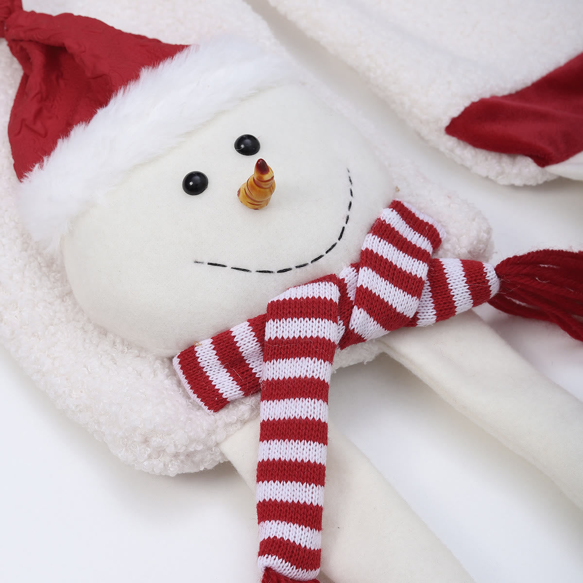 Merry Christmas Red Hat Snowman Winter Knitted Scarf - image 2