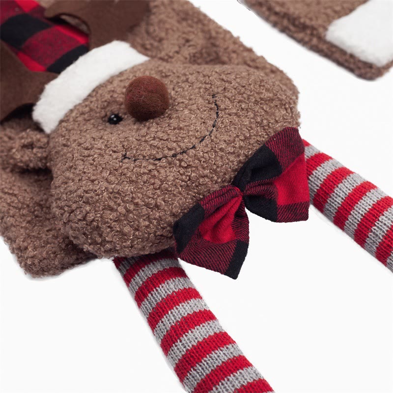 Christmas Brown Cute Elk Winter Warm Scarf - image 3