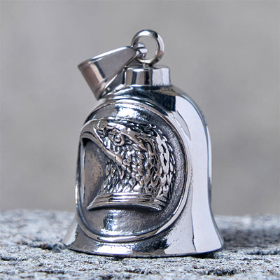 Silver Punk Eagle Riding Bell Keychain - image 2