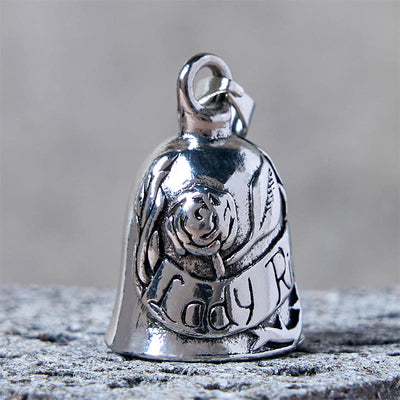 Vintage Rose & Lady Rider Motorcycle Bell Keychain - image 2