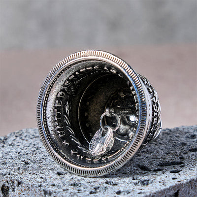 Vintage Morgan Silver Dollar Bell Keychain - image 5