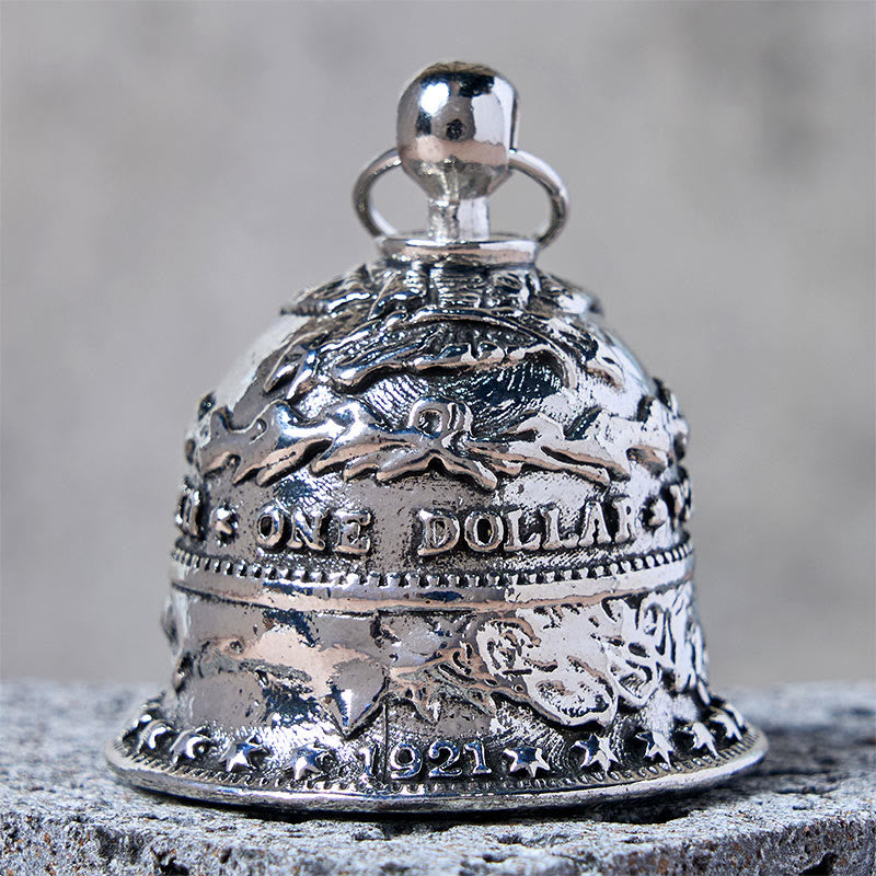 Vintage Morgan Silver Dollar Bell Keychain - image 1