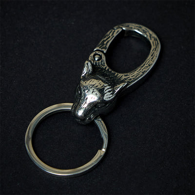 Creative Leopard Head Rust-proof Metal Keychain - Keychain - image 0