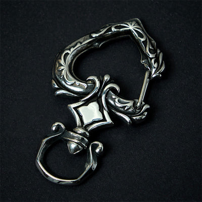 Vintage Rotatable Heart-shaped Polished Metal Keychain - Keychain - image 0