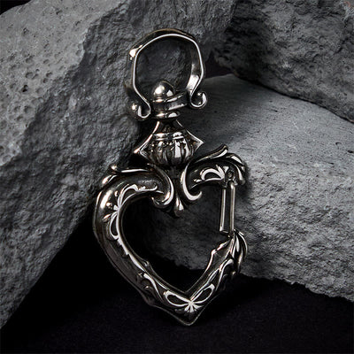 Vintage Rotatable Heart-shaped Polished Metal Keychain - image 3