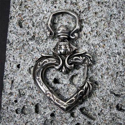 Vintage Rotatable Heart-shaped Polished Metal Keychain - image 5