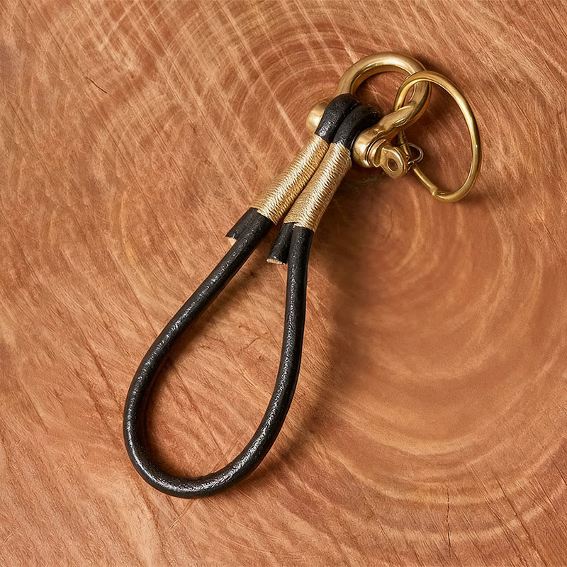 Western Cow Letter Print Pendant Horseshoe Buckle Keychain - Black - Z - image 1