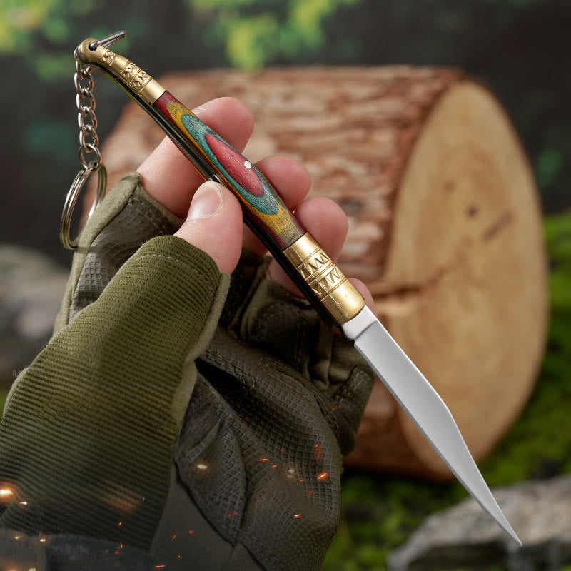 Colorful Handle Outdoor Folding Knife White Crystal Buddha Hand Necklace - image 1