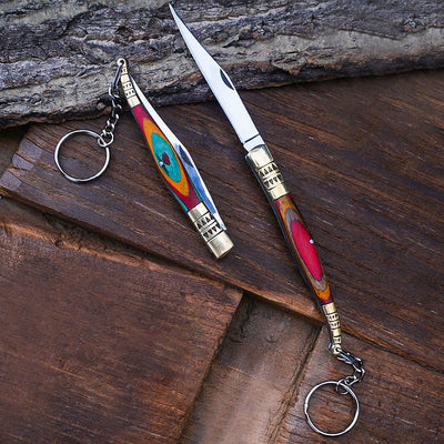 Colorful Brass Folding Knife Buddha Hand & Redstone Necklace - image 2