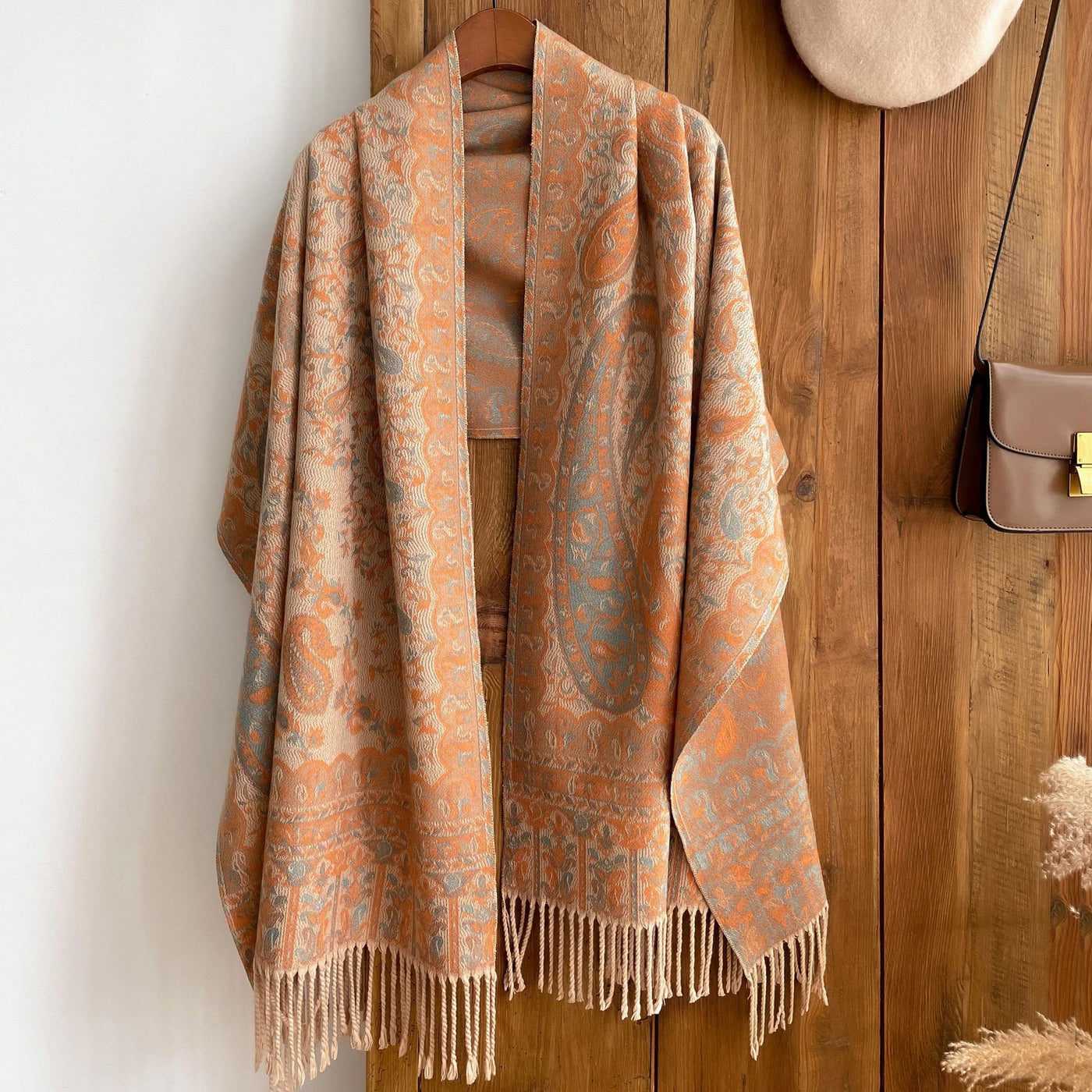 Retro Bohemian Style Cashew Print Shawl Scarf For Warmth - image 1