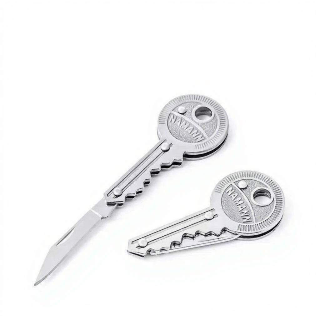 Practical Folding Knife Keychain Sliver Necklace - image 0