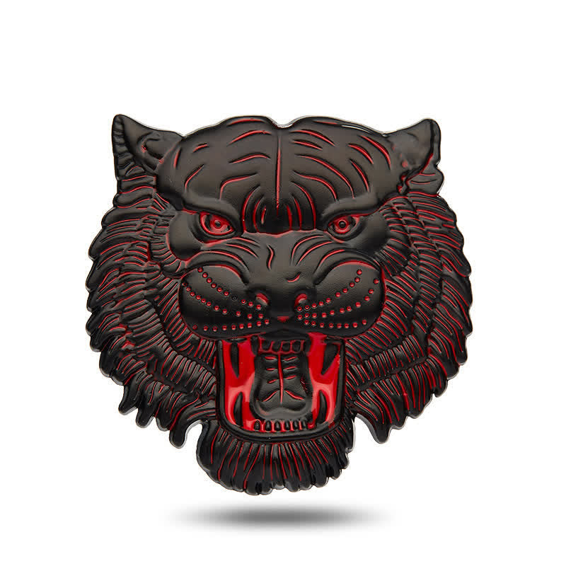 Domineering Tiger Head Metal Sticker Car Badge - Black - image 6