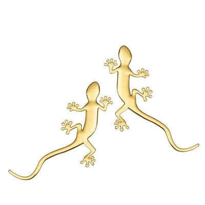 1 Pair Of  Gecko Animal Metal Sticker Car Badge - Gold - image 9