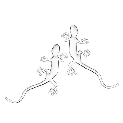 1 Pair Of  Gecko Animal Metal Sticker Car Badge - Silver - image 8