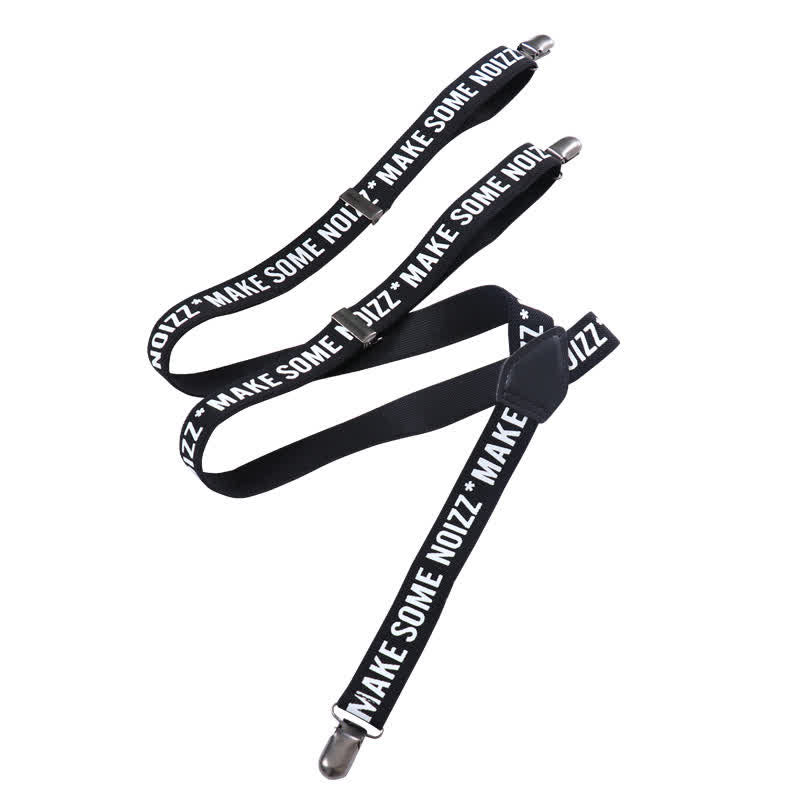 Black & White Letter-Printed Y-back Elastic Suspenders - image 4