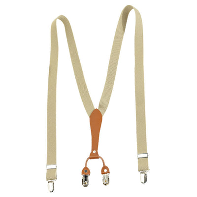 Light Khaki Best Man Y-back Elastic Suspenders - image 4