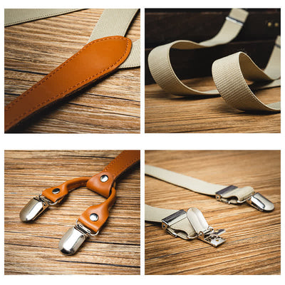 Light Khaki Best Man Y-back Elastic Suspenders - image 3