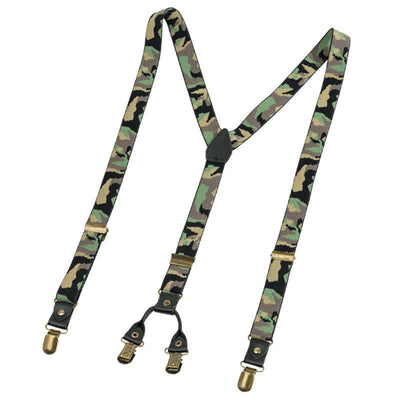 Green Camouflage Pattern Y-back Elastic Suspenders - image 4