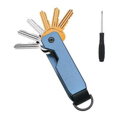 Portable Anti-lost Space-saving Metal Key Organizer - Blue - image 8