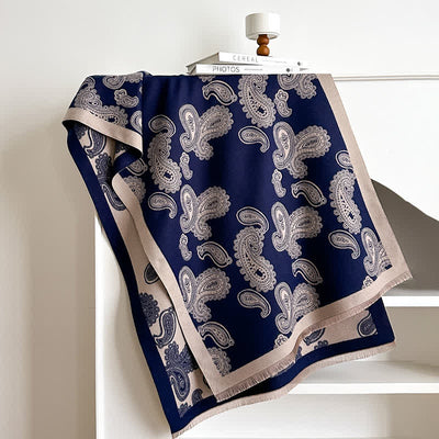 Intricate Paisley Pattern Double Sided Warm Scarf - image 1