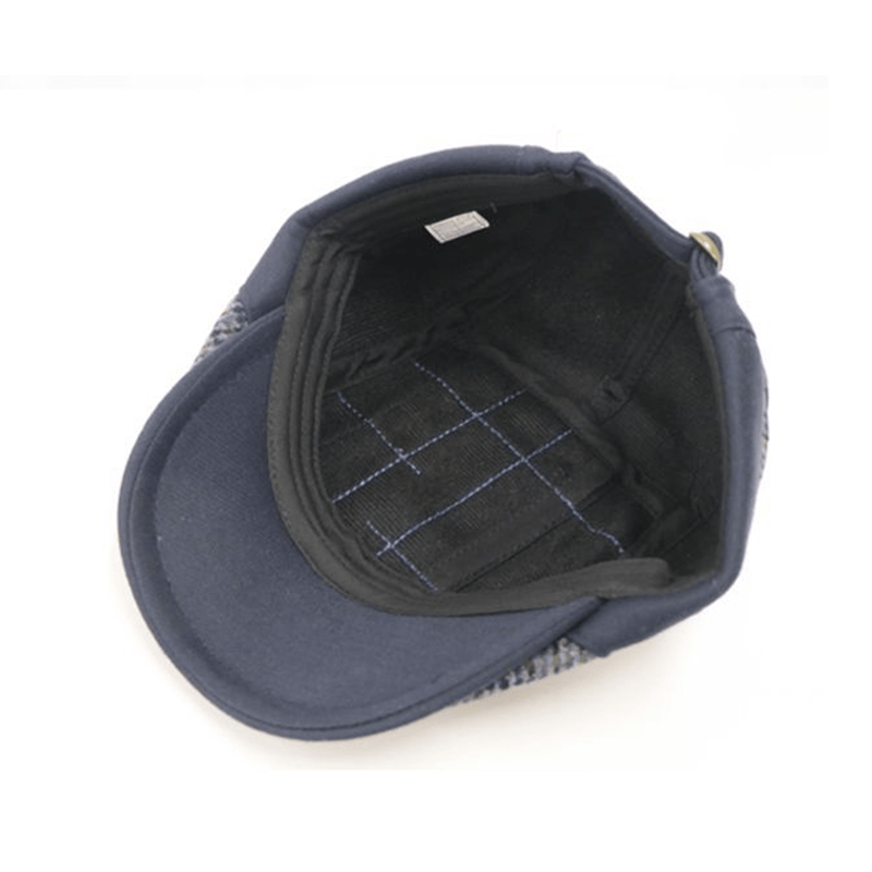 Vintage Art Splicing Winter Warm Men's Beret Hat - image 4